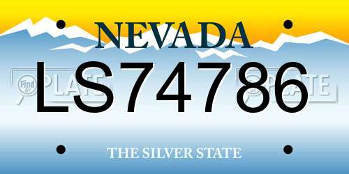 LS74786 Nevada License Plate