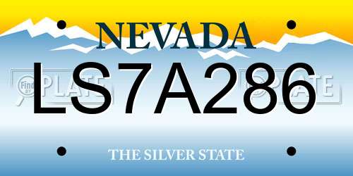 LS7A286 Nevada License Plate