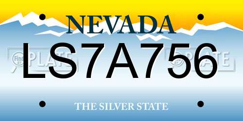 LS7A756 Nevada License Plate