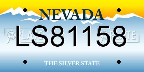 LS81158 Nevada License Plate
