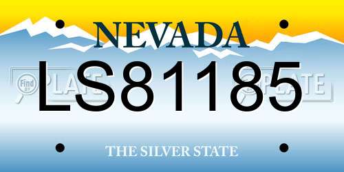 LS81185 Nevada License Plate