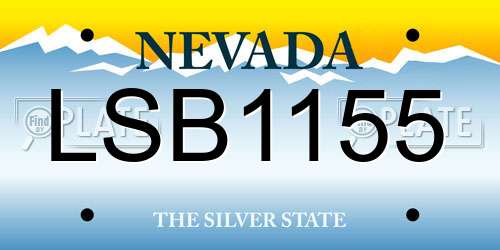 LSB1155 Nevada License Plate