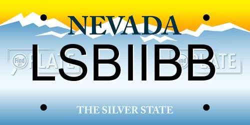 LSBIIBB Nevada License Plate
