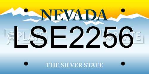 LSE2256 Nevada License Plate