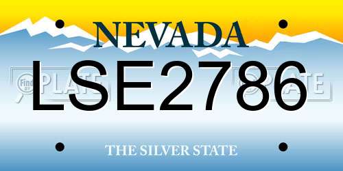 LSE2786 Nevada License Plate