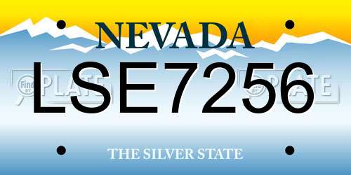 LSE7256 Nevada License Plate