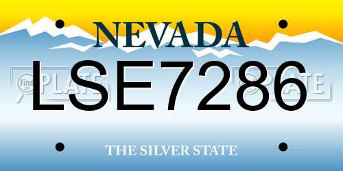 LSE7286 Nevada License Plate