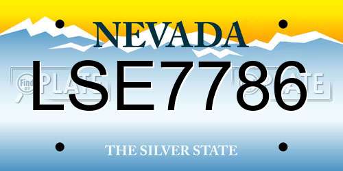 LSE7786 Nevada License Plate