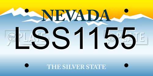 LSS1155 Nevada License Plate