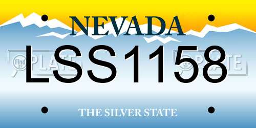 LSS1158 Nevada License Plate