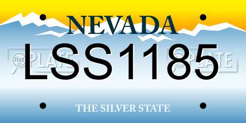 LSS1185 Nevada License Plate