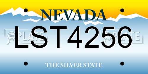 LST4256 Nevada License Plate