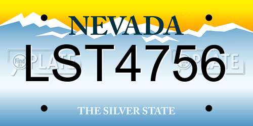 LST4756 Nevada License Plate