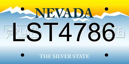 LST4786 Nevada License Plate