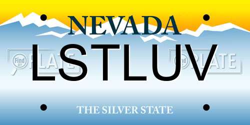 LSTLUV Nevada License Plate