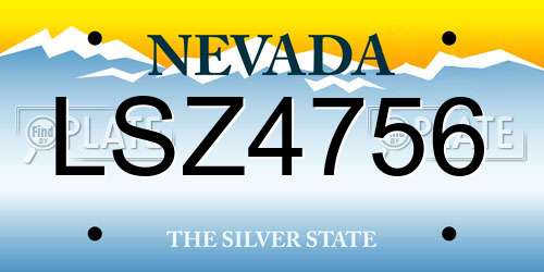 LSZ4756 Nevada License Plate
