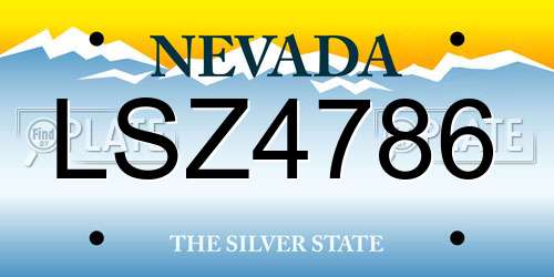 LSZ4786 Nevada License Plate