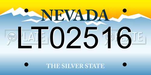 LT02516 Nevada License Plate