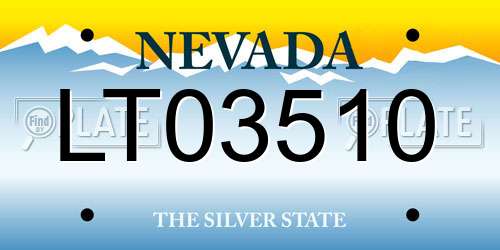 LT03510 Nevada License Plate