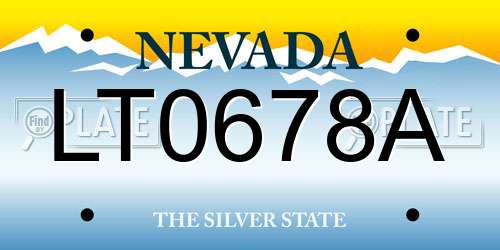 LT0678A Nevada License Plate