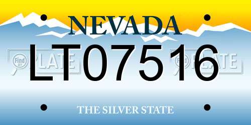LT07516 Nevada License Plate