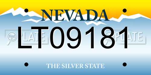 LT09181 Nevada License Plate