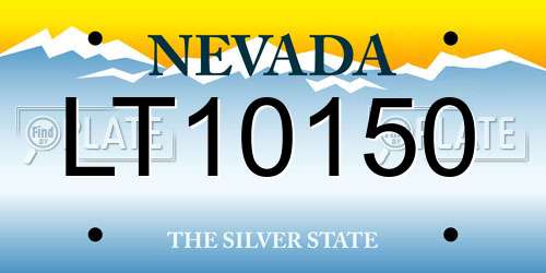 LT10150 Nevada License Plate