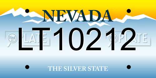 LT10212 Nevada License Plate