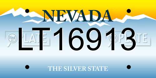 LT16913 Nevada License Plate