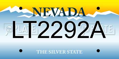 LT2292A Nevada License Plate