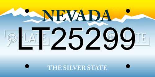 LT25299 Nevada License Plate