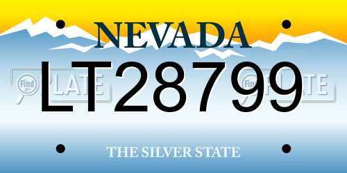LT28799 Nevada License Plate