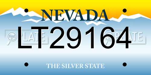 LT29164 Nevada License Plate