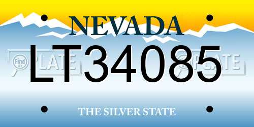LT34085 Nevada License Plate