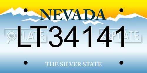 LT34141 Nevada License Plate