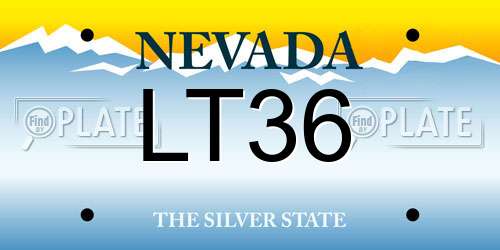 LT36 Nevada License Plate