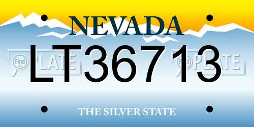 LT36713 Nevada License Plate