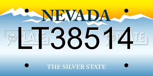 LT38514 Nevada License Plate