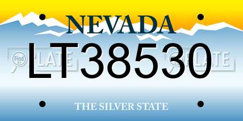 LT38530 Nevada License Plate