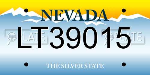 LT39015 Nevada License Plate