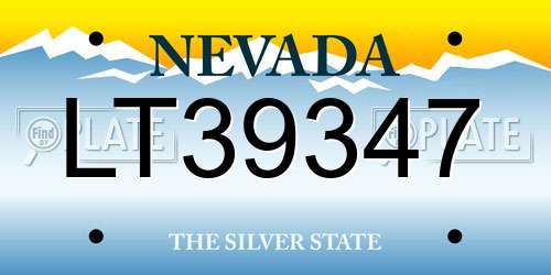 LT39347 Nevada License Plate