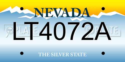 LT4072A Nevada License Plate