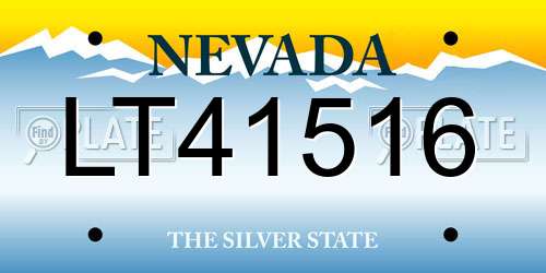 LT41516 Nevada License Plate