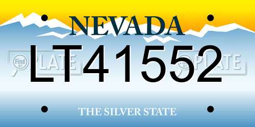 LT41552 Nevada License Plate