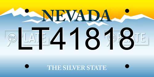 LT41818 Nevada License Plate