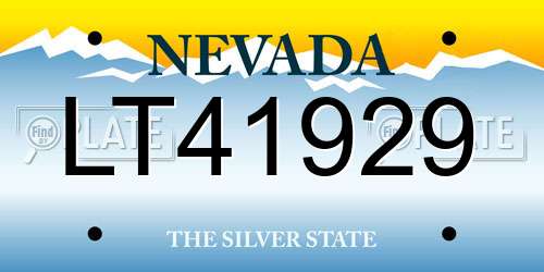 LT41929 Nevada License Plate