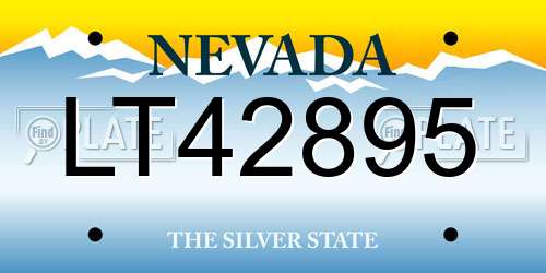 LT42895 Nevada License Plate