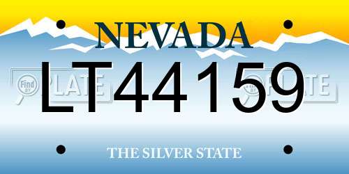 LT44159 Nevada License Plate