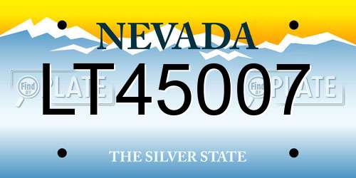 LT45007 Nevada License Plate