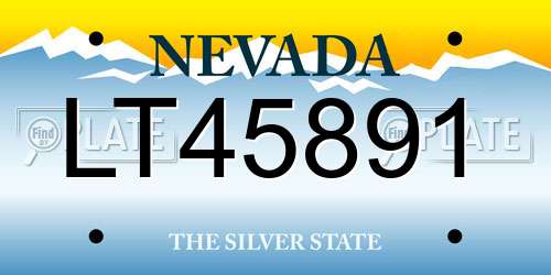 LT45891 Nevada License Plate